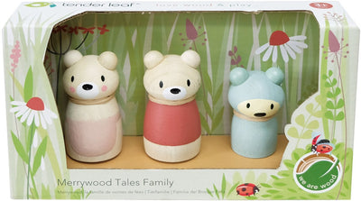 Tender leaf jouets figurines de jeu contes d'ours junior bois 3 pièces