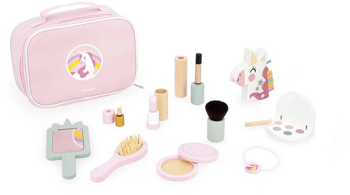 Janod - licorne - beauty case - 10 accessoires de maquillage