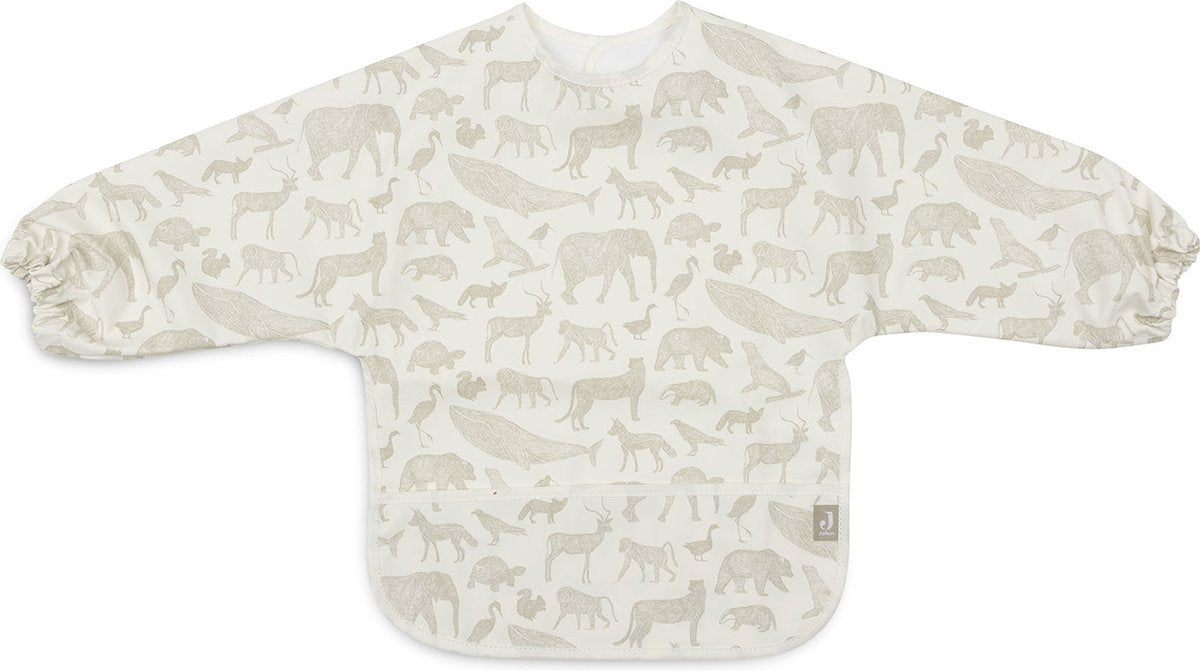 Jollein bavoir imperméable avec manche animaux vert olive