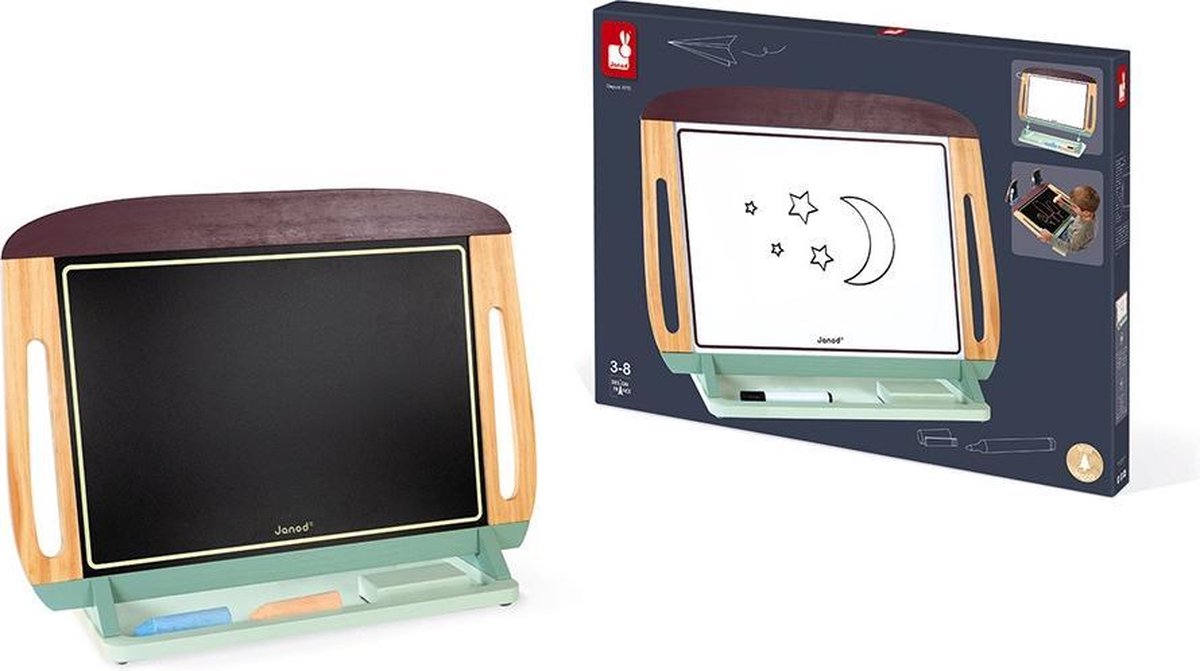 Janod - tableau noir - grand tableau blanc portable