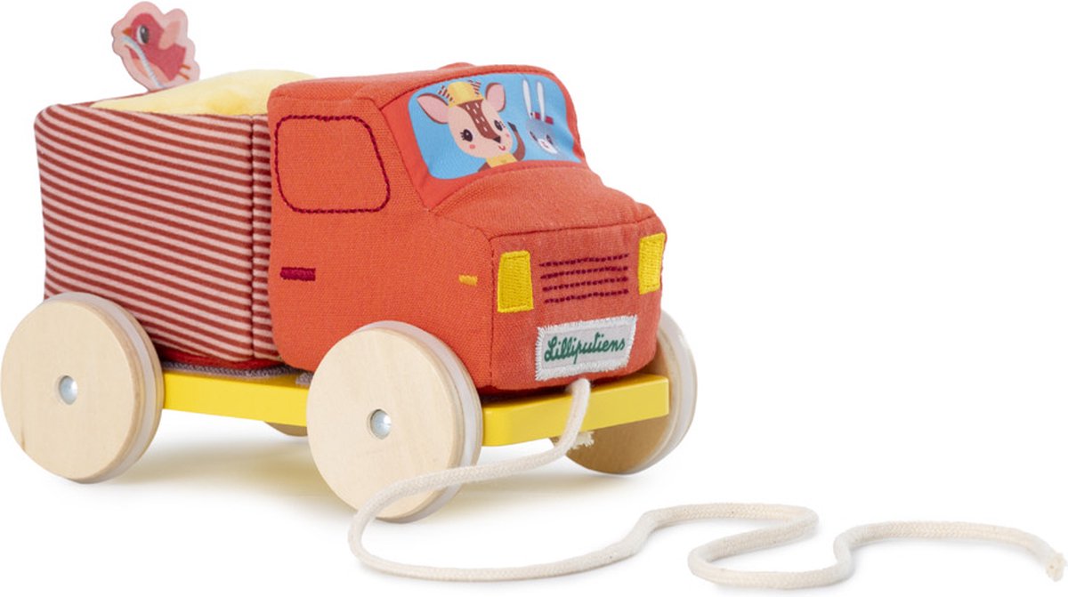 Lilliputiens - figurine à tirer - camion benne avec activités