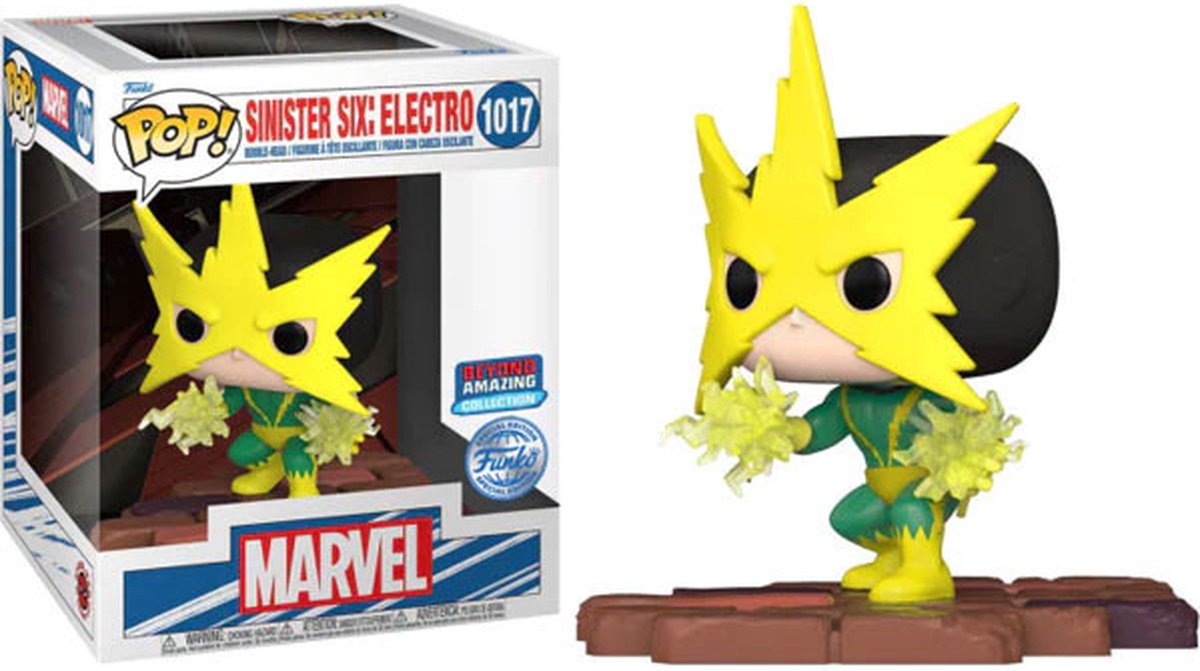 Funko-pop ! merveille : araignée-man : au-delà de l'incroyable - électro sinistre six deluxe