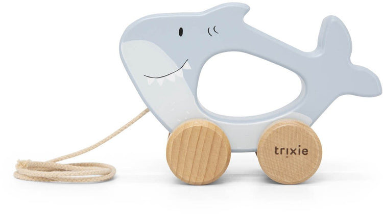 Jouet à tirer en bois Trixie - Mr. Shark - avec corde à tirer