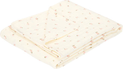 Petite couverture de berceau hollandaise - blanc - jardin de fées - fleur de fée