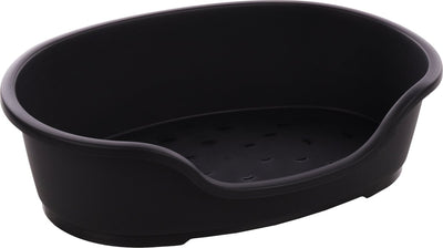Panier pour chien Flamingo - panier en plastique tuck ovale noir l 81x51cm - antidérapant recyclé - design européen facile d'entretien