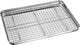 Plaque de cuisson universelle Gefu variado avec grille - acier inoxydable - 40,5 x 30,5 cm - grille amovible - passe au lave-vaisselle