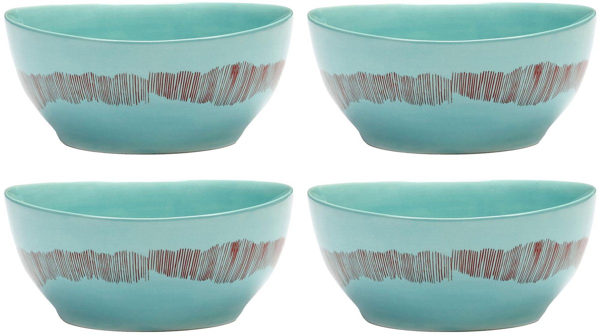 Serax - fête ottolenghi - bol s - bleu azur rouge - 16 ø - 4 pièces