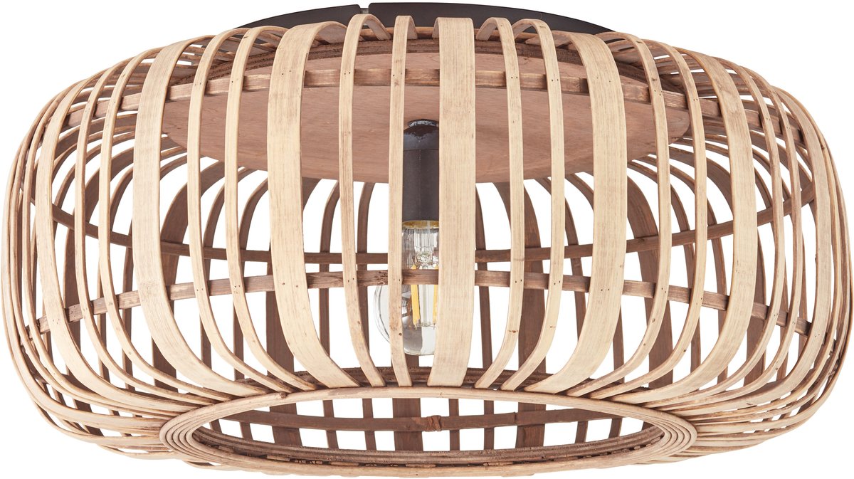 Brilliant woodrow - plafonnier - e27 max 1x40w - marron