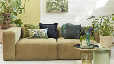 Kaat Amsterdam Coussin décoratif Olinda - 30x50 cm - bleu vert