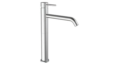 Robinet pour lavabo Plieger napoli - surélevé avec fonction démarrage à froid - chrome brossé - 1 poignée avec bec fixe
