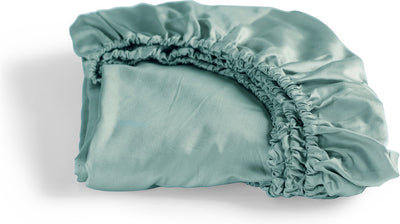 Cendrillon - dimanche - drap-housse - jusqu'à 25 cm de hauteur de matelas - satin - 100x210 cm - vert minéral