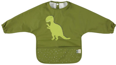 Bavoir lavable avec manches Trixie - mr. dinosaure - pour bébés et jeunes enfants de 2 à 4 ans - facile à nettoyer - vert