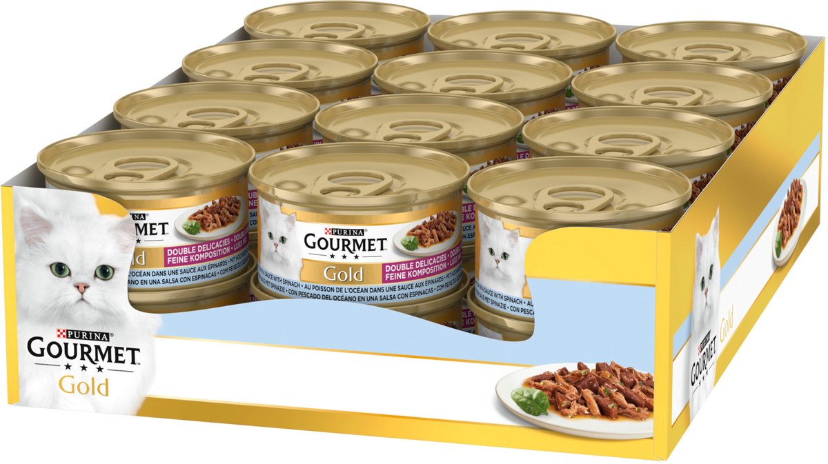 Gourmet Gold Luxury mélange du poisson de mer en sauce aux épinards