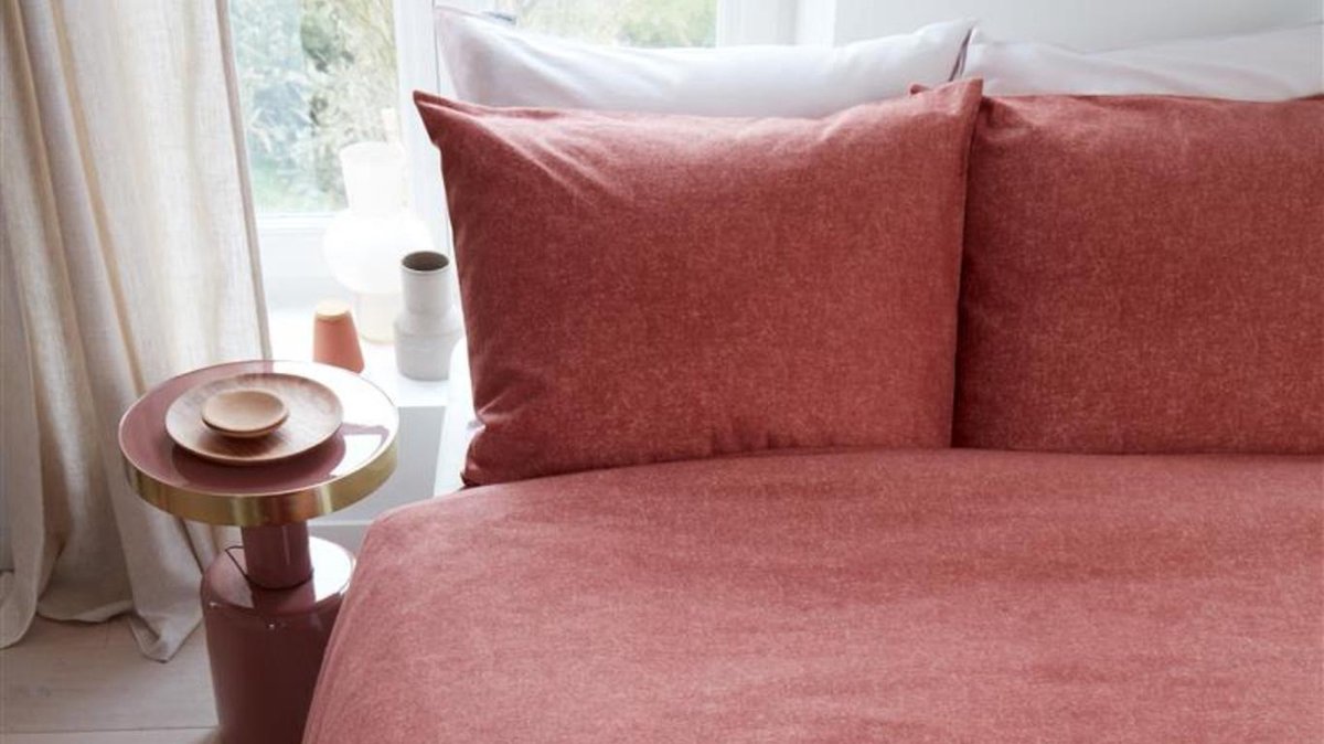 Housse de couette Bedinghouse Frost - unie - simple - 140x200 220 cm - rouge brique