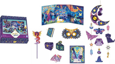 École de magie Janod - coffret multi-activités - réalisez 8 créations enchanteresses - activités sable, mosaïques, origami et bien plus encore ! - convient à partir de 7 ans
