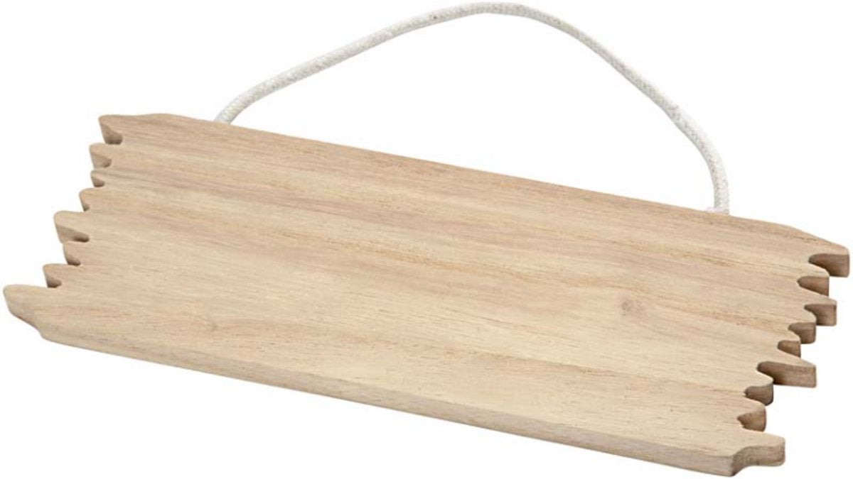 Creativ Company Shield Wooplate Wood avec cordon suspendu