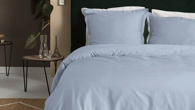 Housse de couette Cendrillon dimanche - 2 personnes - satin - 200x200 220 cm - bleu clair + 2 taies d'oreiller 60x70