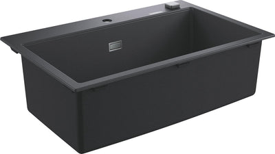 Évier composite Grohe k700 - 78 cm - à encastrer - avec trop-plein et vidange automatique - granit noir