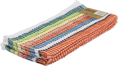 Torchon Q-connect 80% coton multicolore - 6 pièces - 35 x 35 cm