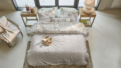 Riviera maison rivièra maison housse de couette teinte palmier - lits jumeaux - 240 x 200 220 cm - naturel