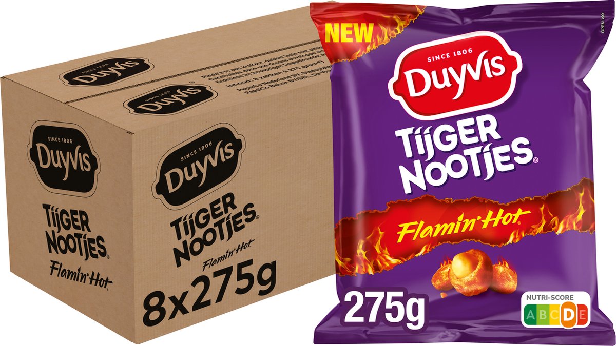 Duyvis souchet flamin chaud - noix de cacahuètes - 8 x 275 grammes