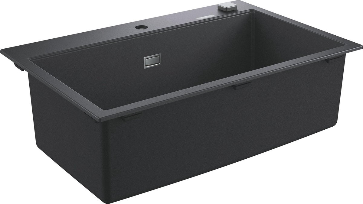 Évier composite Grohe k700 - 78 cm - à encastrer - avec trop-plein et vidange automatique - granit noir