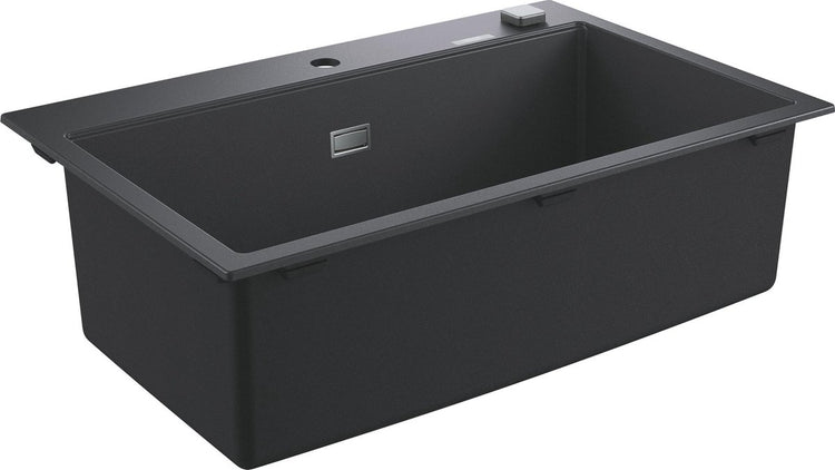 Évier composite Grohe k700 - 78 cm - à encastrer - avec trop-plein et vidange automatique - granit noir