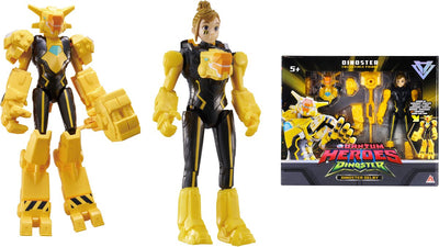 Héros quantiques dino star dino star - 2 figurines en 1 - transformez vos robots - 22cm - delby