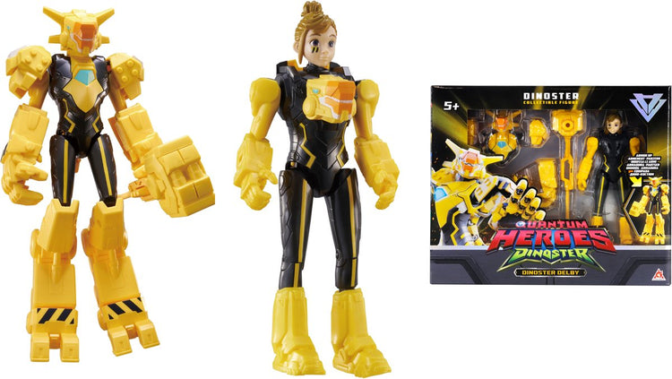 Héros quantiques dino star dino star - 2 figurines en 1 - transformez vos robots - 22cm - delby