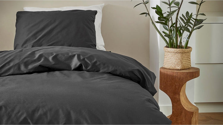 Housse de couette week-end Cendrillon - 1 personne - coton - 140 x 200 220 cm - noir
