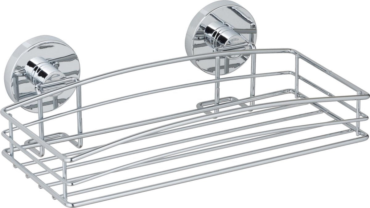 Wenko support de douche Vacuum-Loc chrome 26x15cm - panier de douche - fixation sans perçage