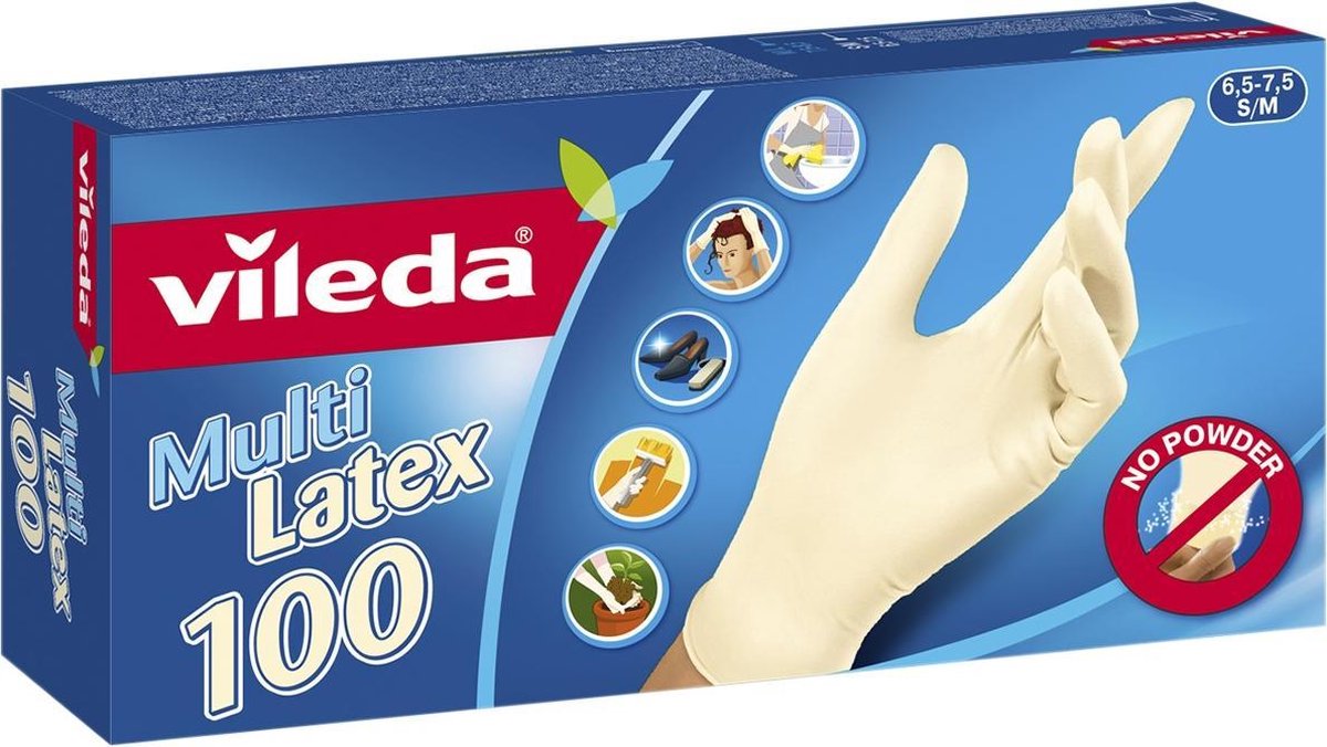 Vileda gants multi latex 100 pcs m