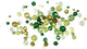 Perles de facettes de la société Creativ, DIM 4-12 mm, Taille du trou 1-2,5 mm, env. 860 pièces, paillettes vertes, 250 g 1 boîte