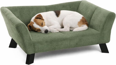 Lit pour chien Flamingo – canapé chien – canapé chat – damario rectangulaire vert – 62,5 x 43 x 25 cm – pieds en bois