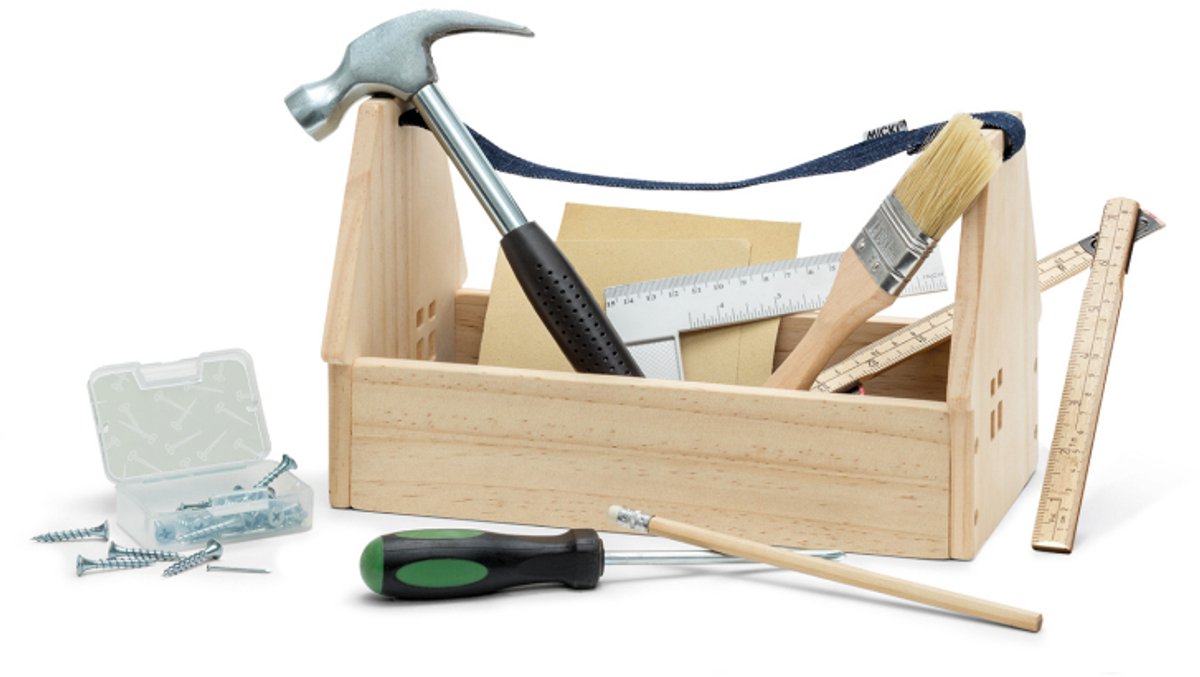 Micki boîte à outils en bois avec outils