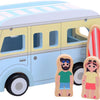Bus de plage rétro en bois Joueco avec accessoires
