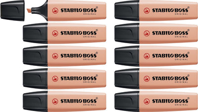 Stabilo boss original pastel - surligneur - surligneur aux couleurs pastel - pêche crémeuse - boîte de 10 pièces