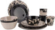 Bo-camp - vaisselle - mix match - 16 pièces - beige noir