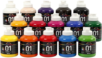 Creativ société acyrl peinture brillante couleur semi-transparente, 15x500ml