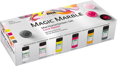 Effet marbre magique Kreul - set de peinture - 6 couleurs néon - peinture marbre