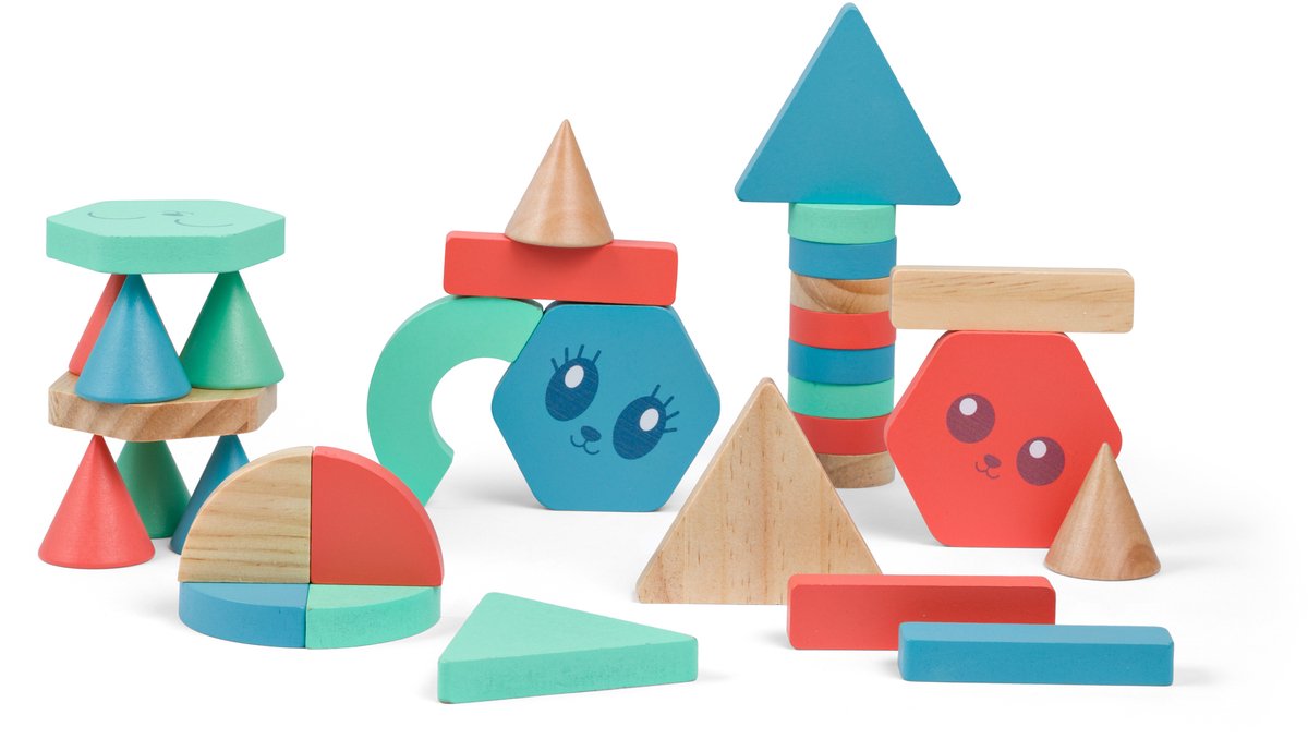 Blocs de construction en bois Bs Toys - 38 pièces.