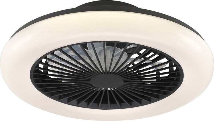 Brilliant montero - ventilateur de plafond - led 20w - cct - 2700k-6500k - dimmable - télécommande - noir