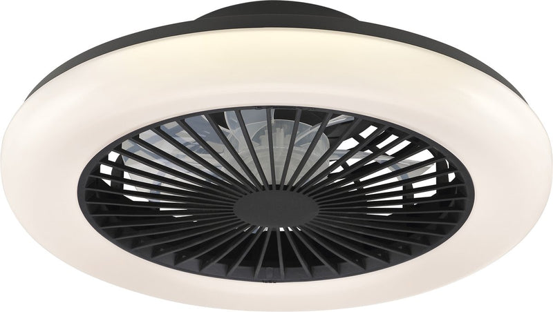 Brilliant montero - ventilateur de plafond - led 20w - cct - 2700k-6500k - dimmable - télécommande - noir
