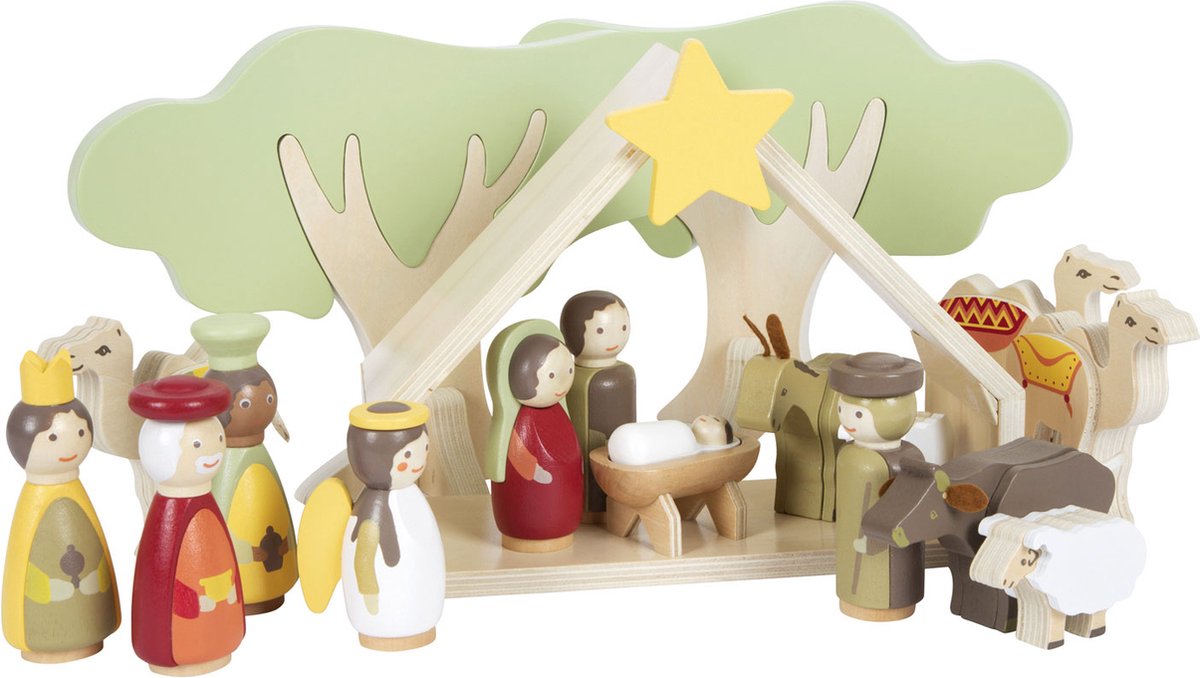 Ensemble de jeux de berceau de Noël en bois de petit pied
