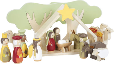 Ensemble de jeux de berceau de Noël en bois de petit pied