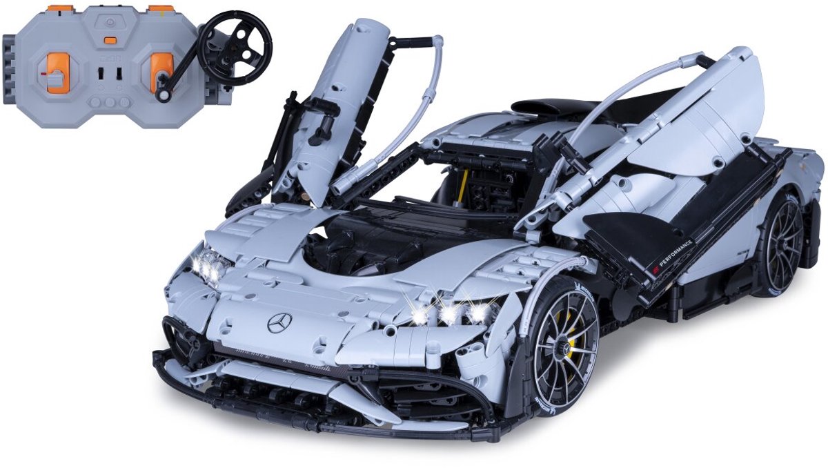Jouets de construction Jamara - 402862 briques rc cada - voiture de sport mercedes-amg one - gris - jeu de blocs de construction 2,4 GHz - 1:8