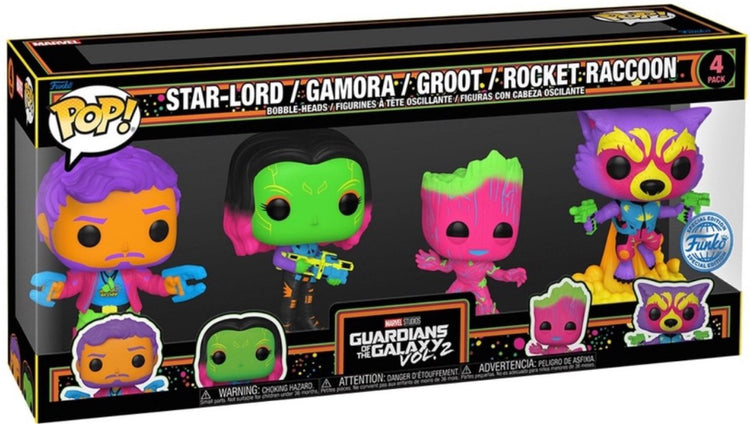 Funko Pop Movies : Les Gardiens de la Galaxie Vol. 2 pack de 4 (lumière noire)