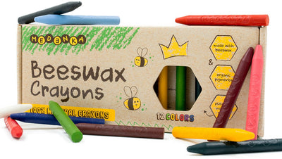 Crayons de cire d'abeille Medenka ® Classic – Crayons de couleur naturels respectueux de l'environnement – Fabriqués à la main à partir de cire d'abeille pure – Un plaisir de dessin sûr et durable pour les enfants.