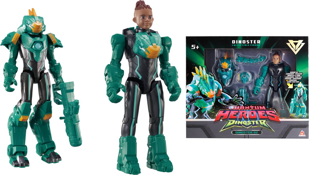 Héros quantiques dino star dino star - 2 figurines en 1 - transformez vos robots - 22cm - oz