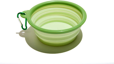 Bol à nourriture et à eau Muitomas - sans danger pour les aliments - pliable - taille compacte - avec mousqueton - vert